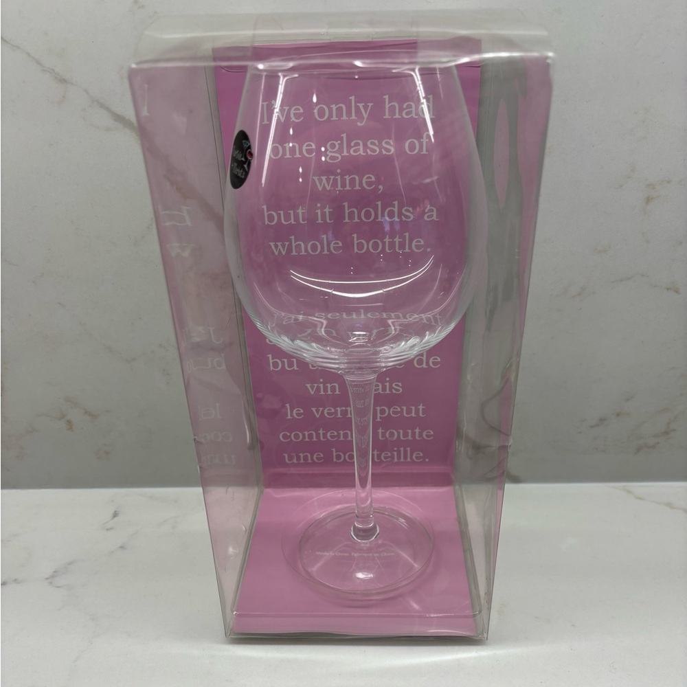 Have a Glass of Wine it Holds a Full Bottle Jumbo Clear Wine Glass Gag Gift
